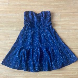AE Strapless Navy Dress - Circle print